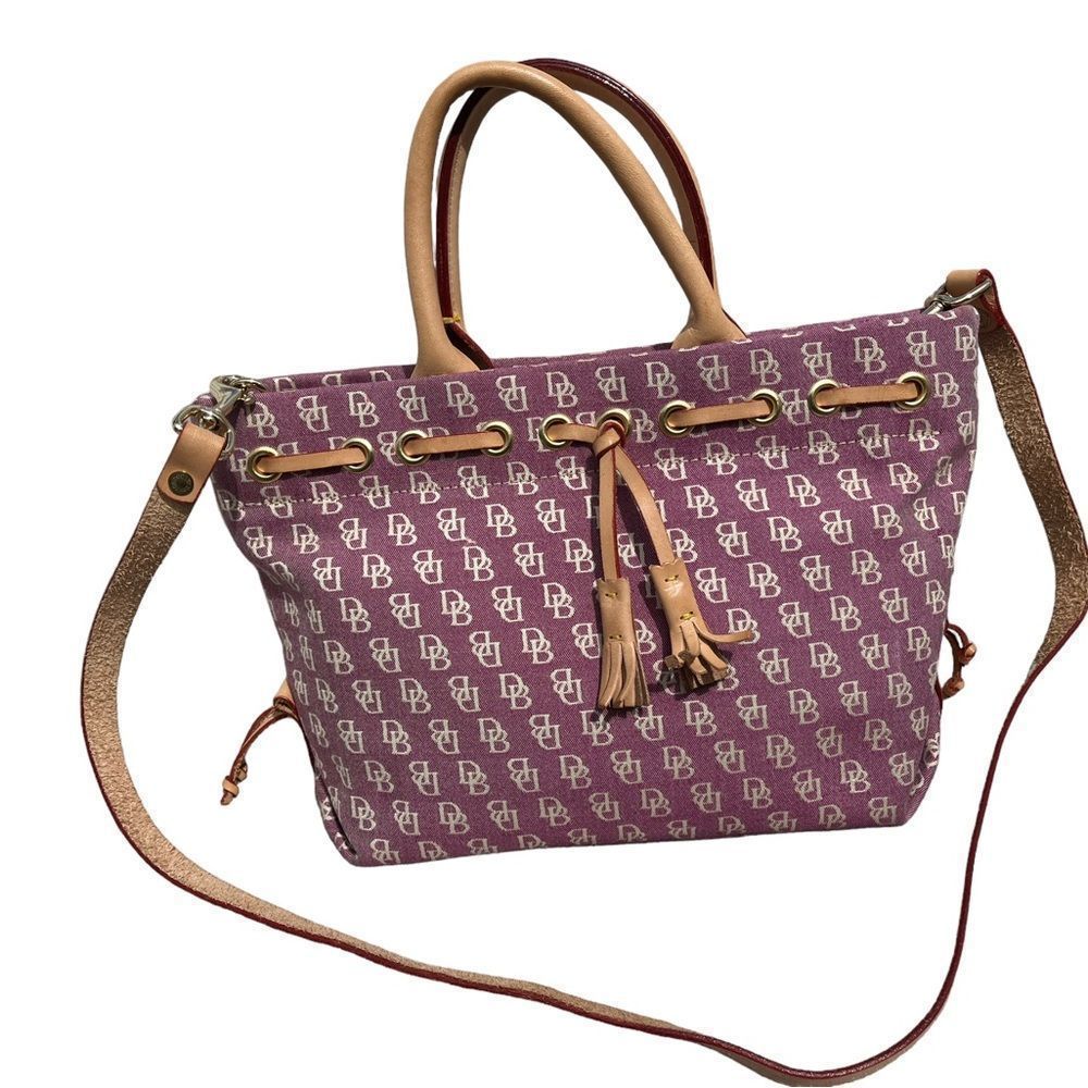 Dooney & Bourke Signature Anniversary Tassel Tote Cranberry